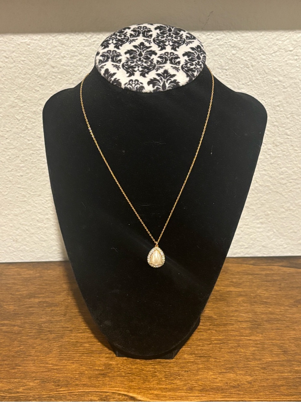 kate spade Gold Teardrop Pendant Necklace with Pearl Accent